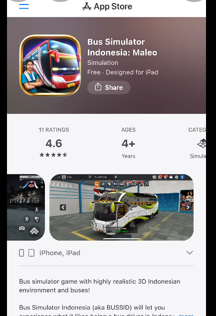 Bus simulator indonesia for iphone and ios