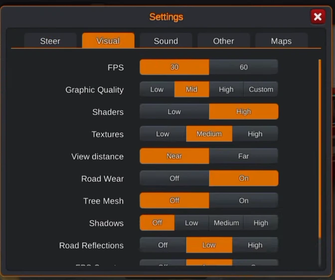Bus simulator indonesia mod apk visual settings